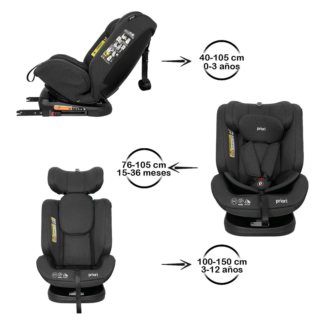Silla Carro Bebé First Isize Dark Priori