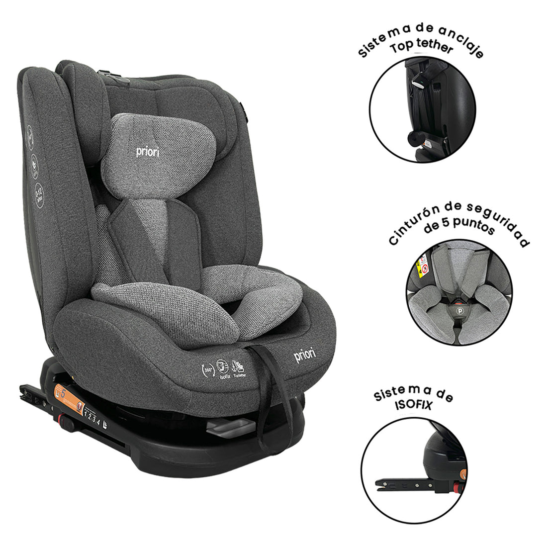 Silla Carro Bebé First  Isize Priori Gris