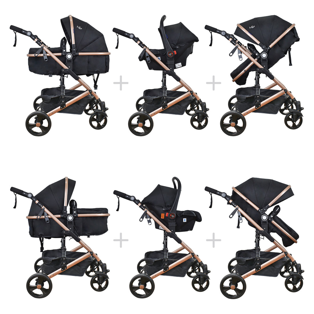 Coche Bebe Moises Happy Baby Negro Fj