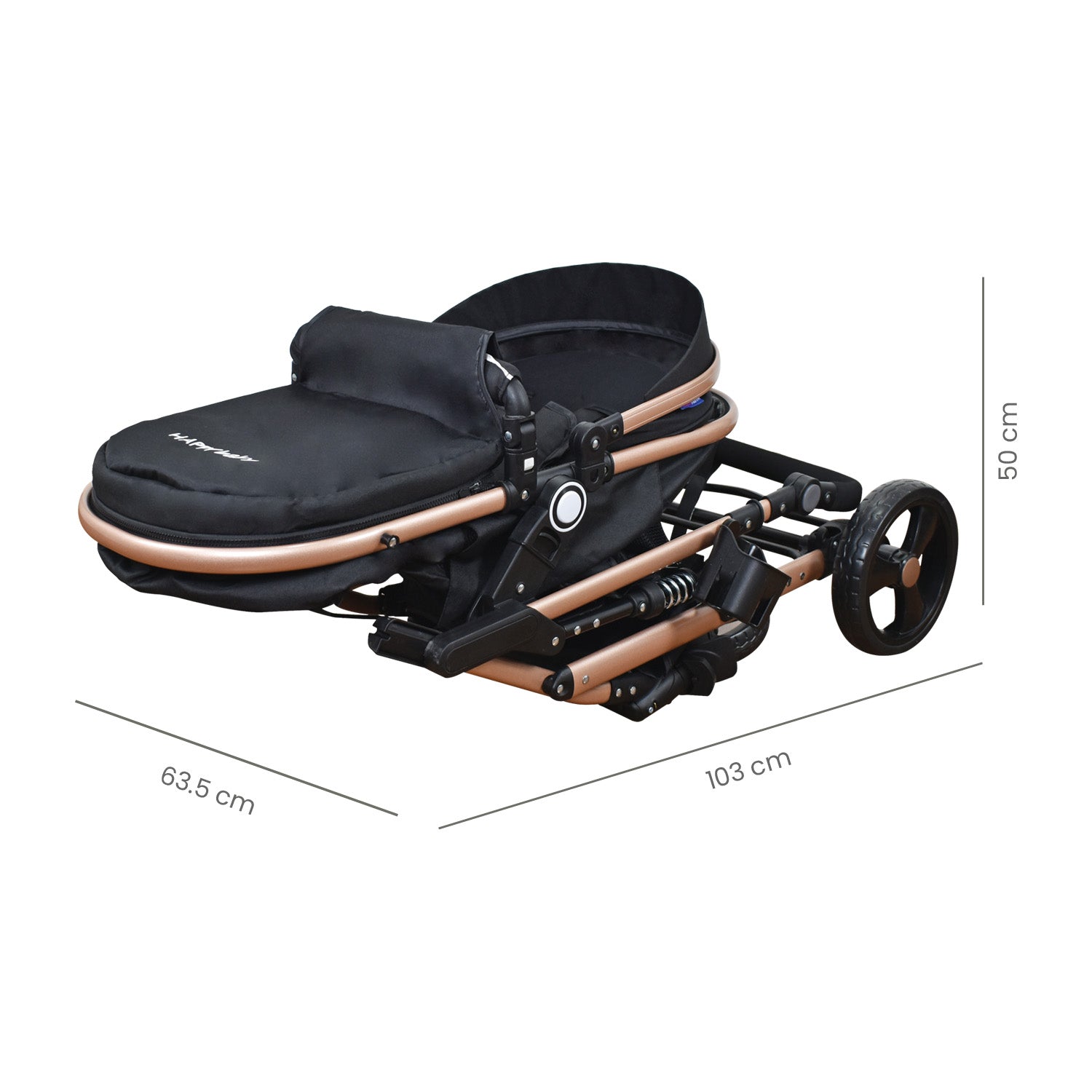 Coche Bebe Moises Happy Baby Negro Fj