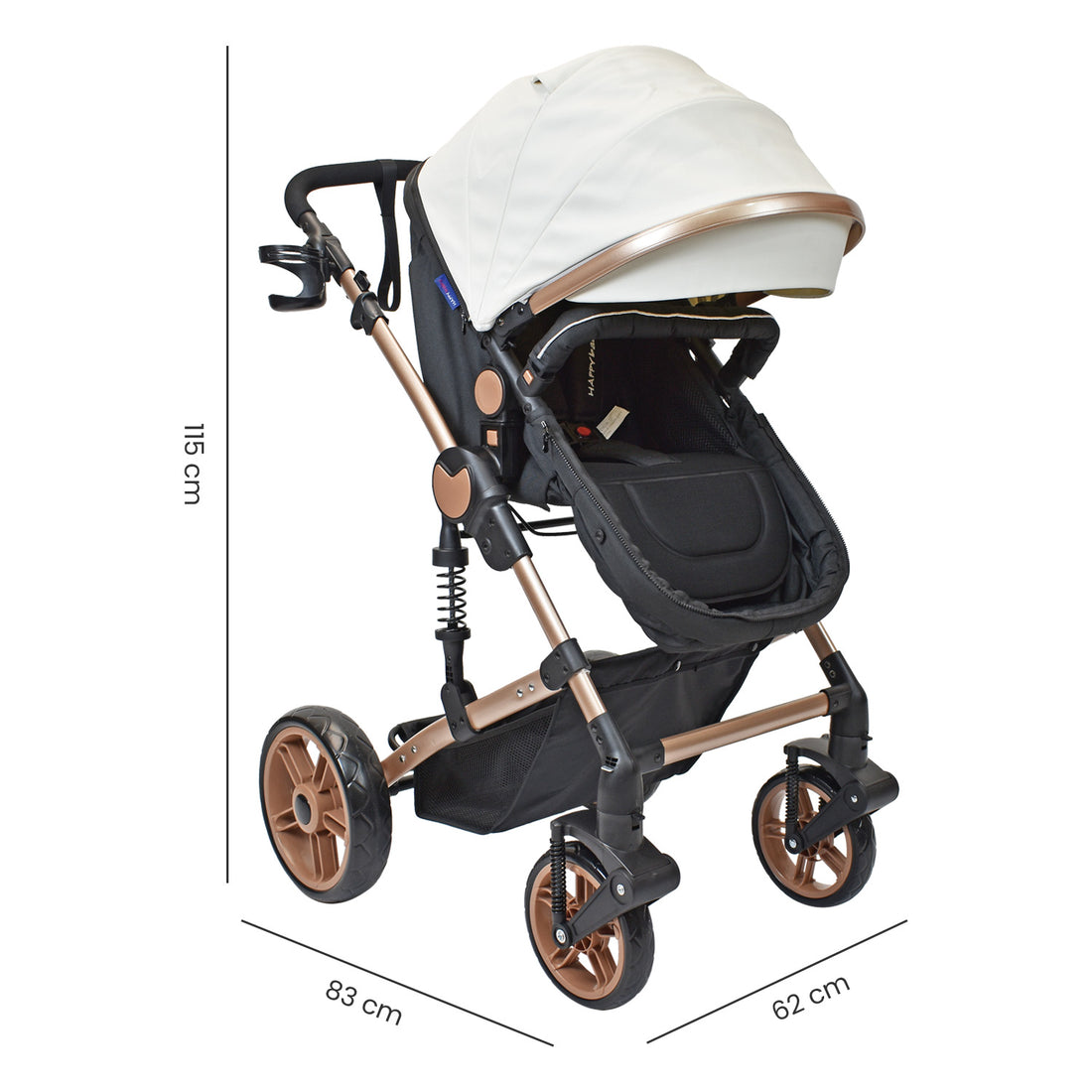 Coche Bebe Moises Gadi Happy Baby Blanco