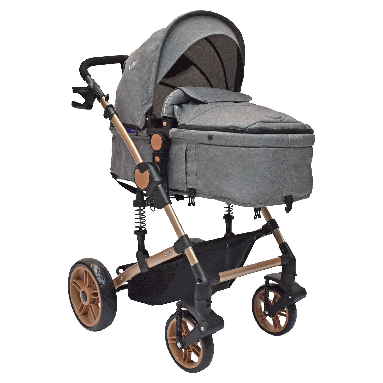 Coche Bebe Moises Gadi Happy Baby Gris