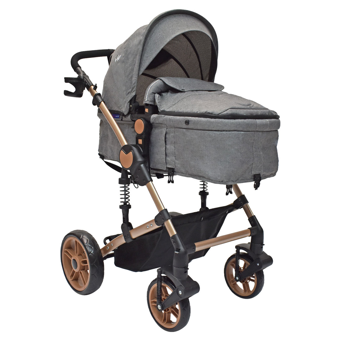 Coche Bebe Moises Gadi Happy Baby Gris