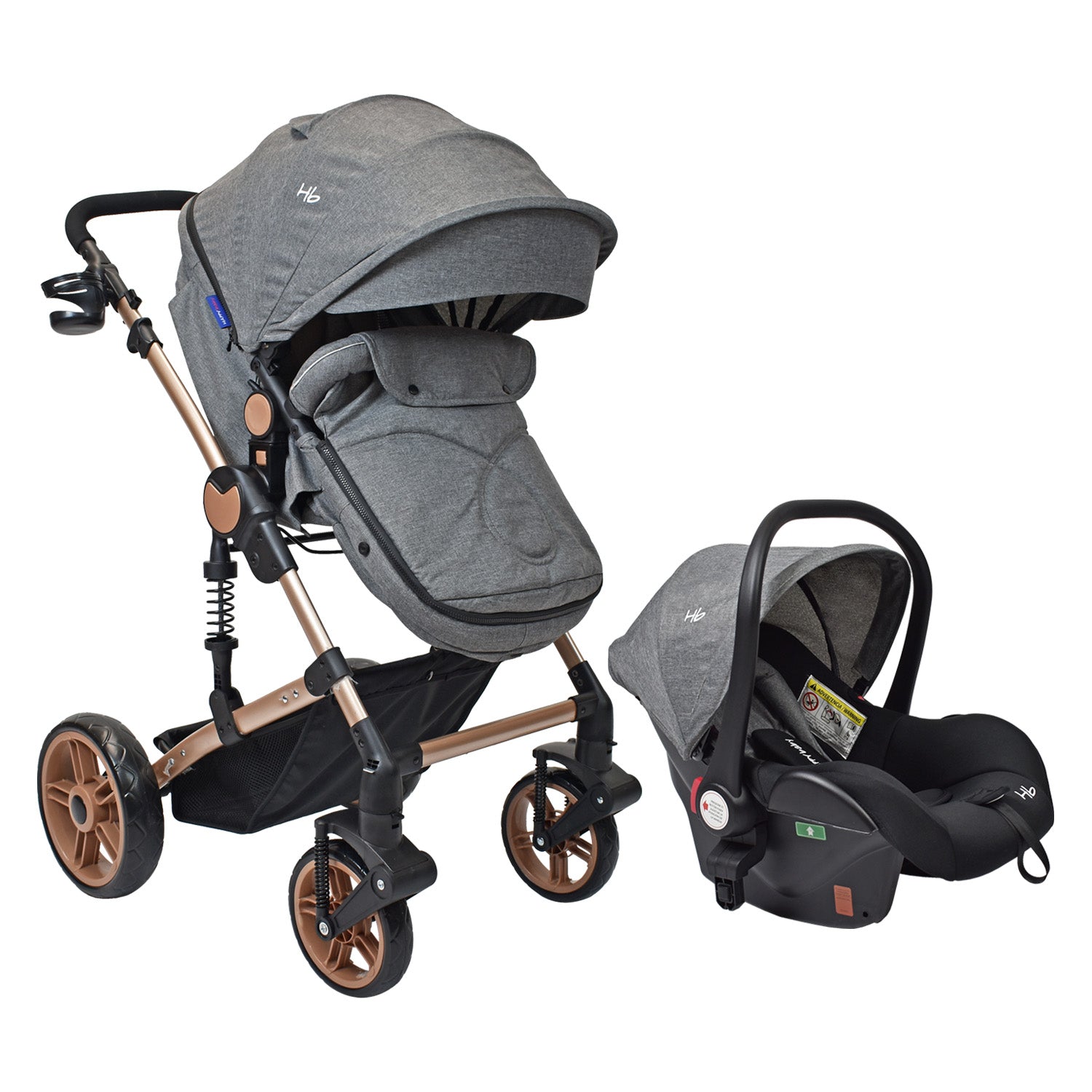 Coche Bebe Travel system Gadi Happy Baby Gris