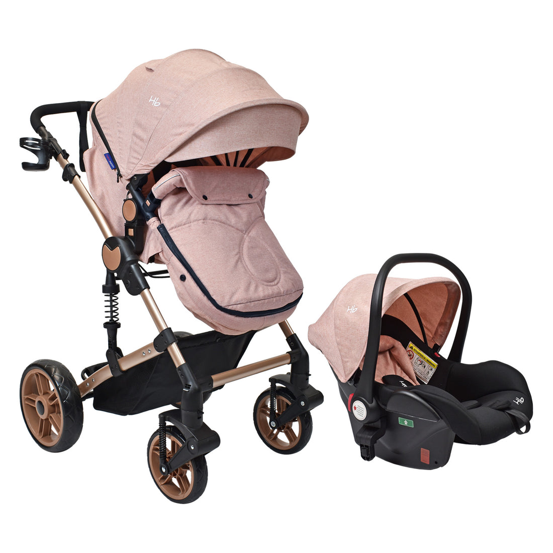 Coche Bebe Travel system Gadi Happy Baby Rosa