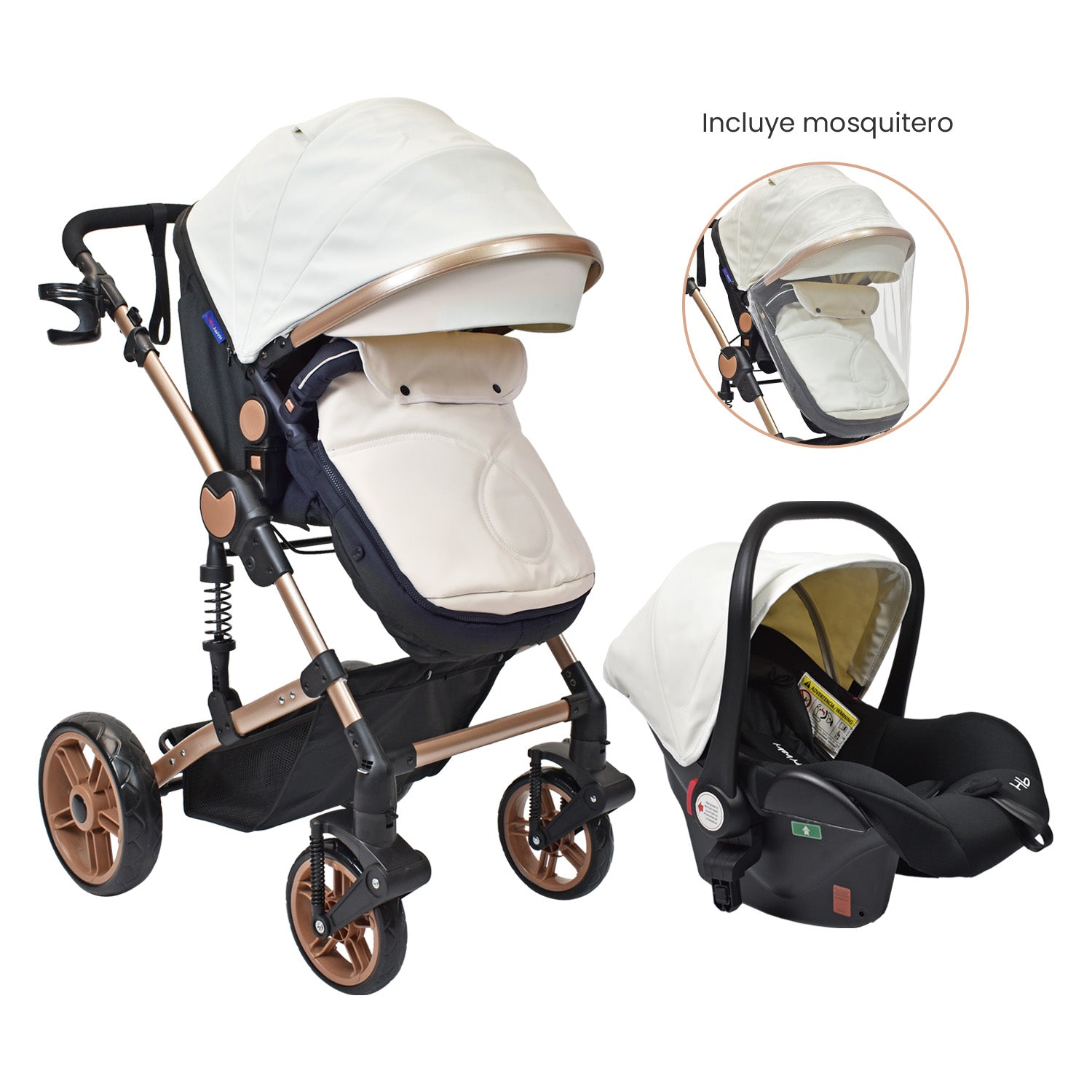 Coche Bebe Travel system Gadi Happy Baby Blanco