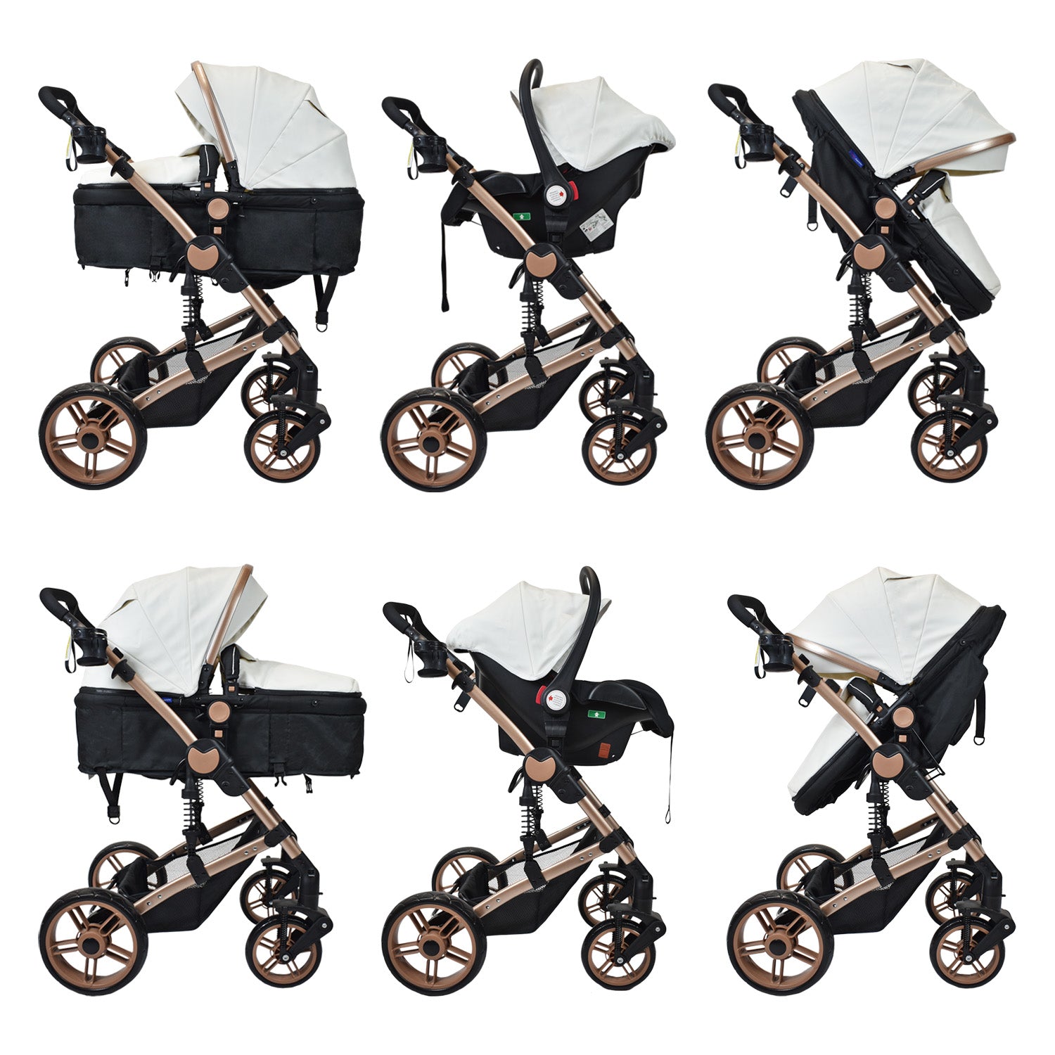 Coche Bebe Travel system Gadi Happy Baby Blanco