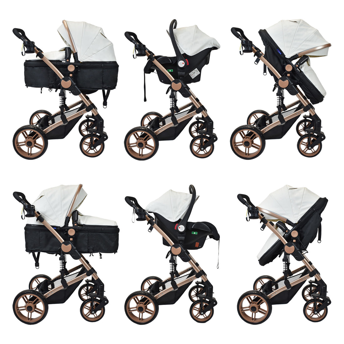 Coche Bebe Travel system Gadi Happy Baby Blanco