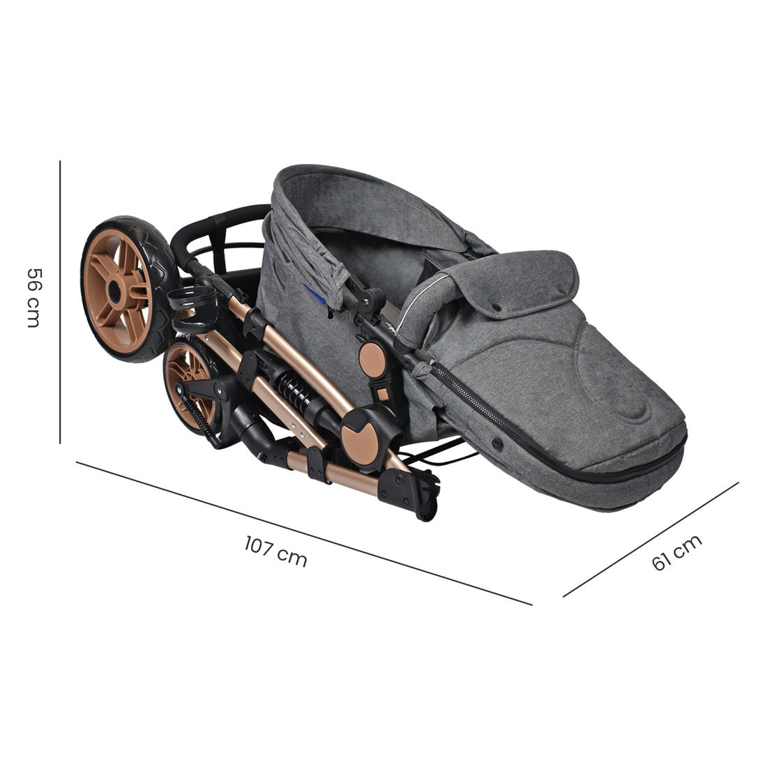 Coche Bebe Travel system Gadi Happy Baby Gris