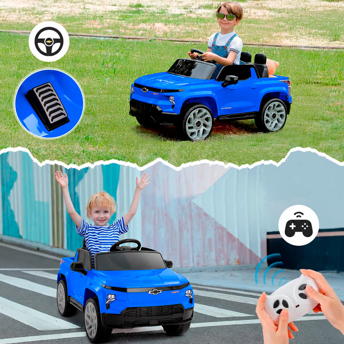 Carro Electrico Niño Niña Montable Chevrolet HB1188 Azul 12V