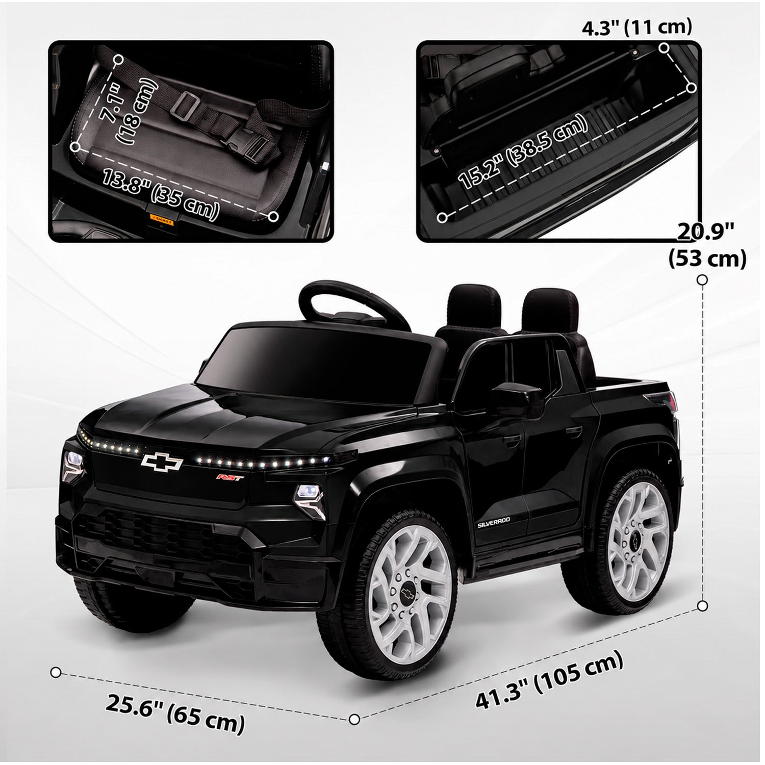 Carro Electrico Niño Niña Montable Chevrolet HB1188 Negro 12V