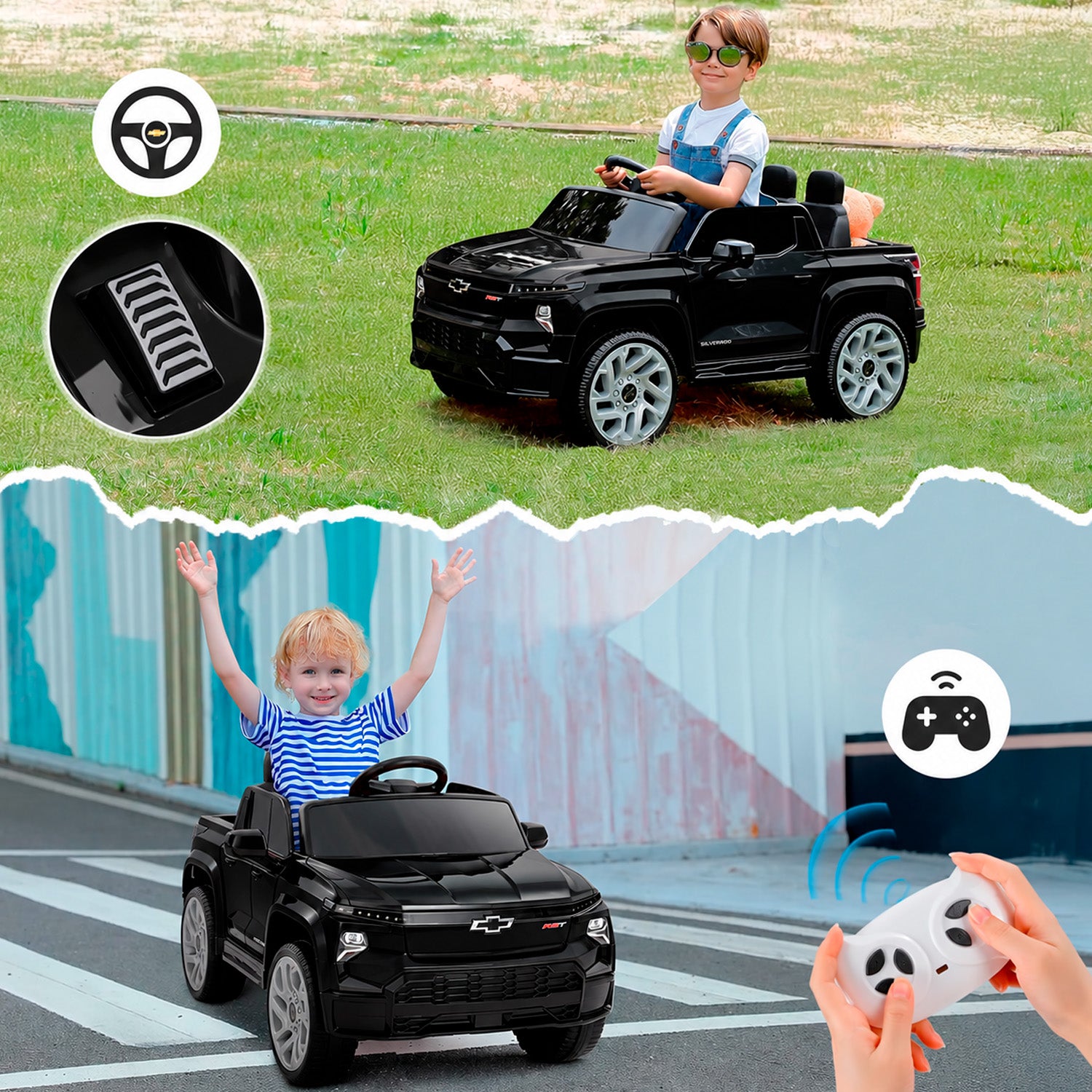 Carro Electrico Niño Niña Montable Chevrolet HB1188 Negro 12V
