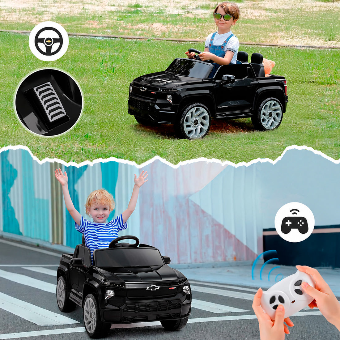 Carro Electrico Niño Niña Montable Chevrolet HB1188 Negro 12V
