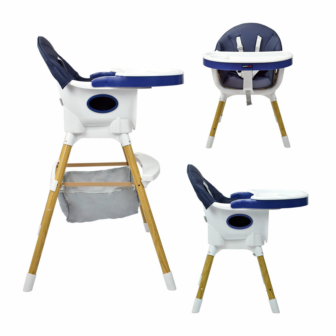 Silla Comedor Bebé 2en1 Happy Baby Rock Azul