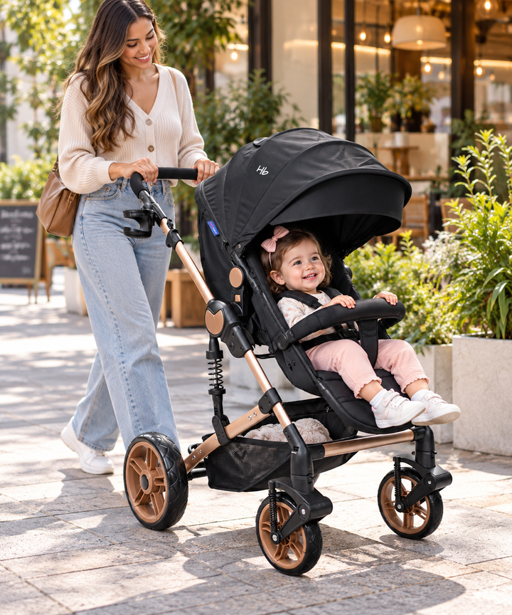 Coche Bebe Moises Gadi Happy Baby Negro