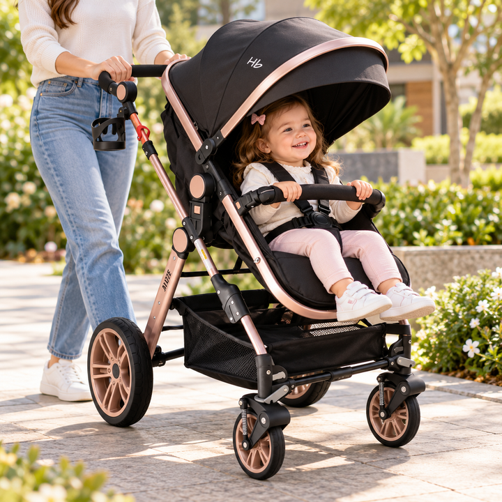 Coche Bebe Moises Alizze Happy Baby Negro