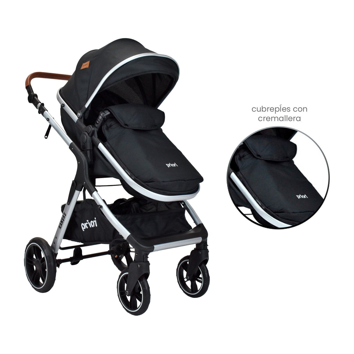 Coche Bebé Moises Compacto Priori Kansas Negro