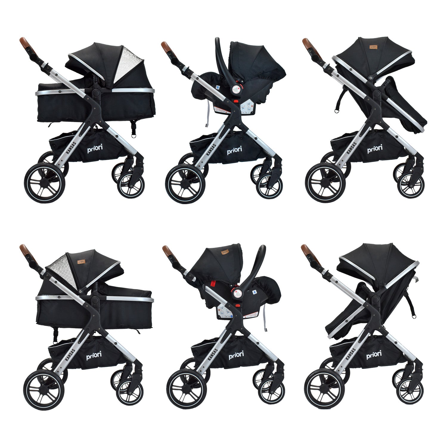 Coche Bebé Moises Ts Kansas Priori 4en1 Negro