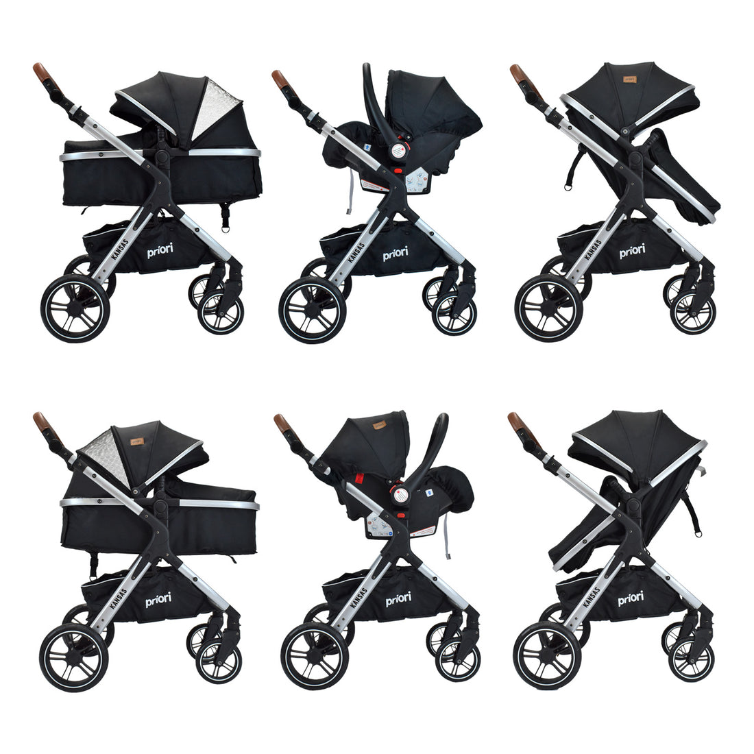 Coche Bebé Moises Ts Kansas Priori 4en1 Negro