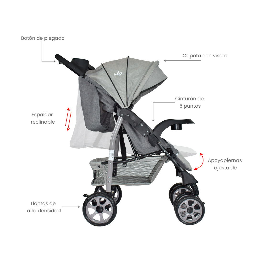 Coche Bebe Happy Baby Klaus Gris