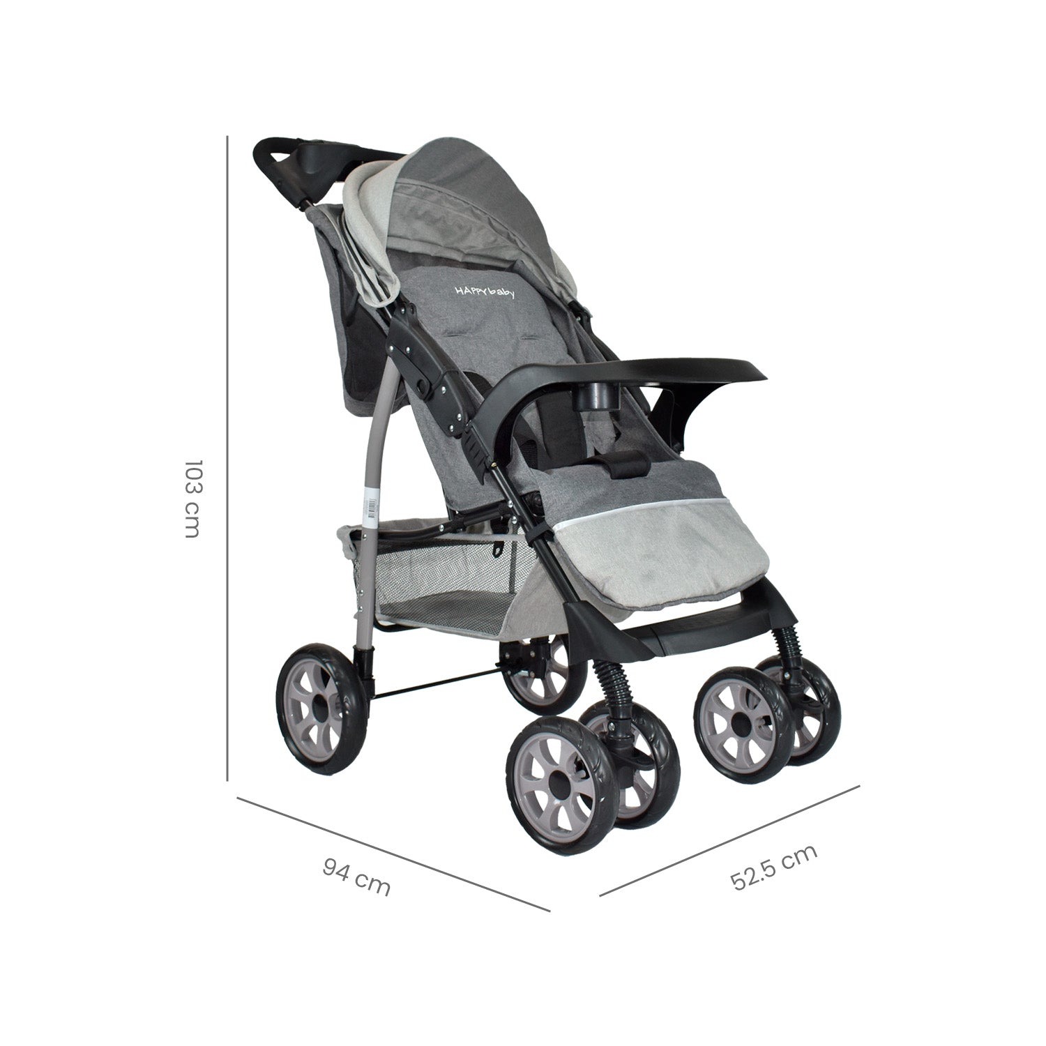 Coche Bebe Happy Baby Klaus Gris