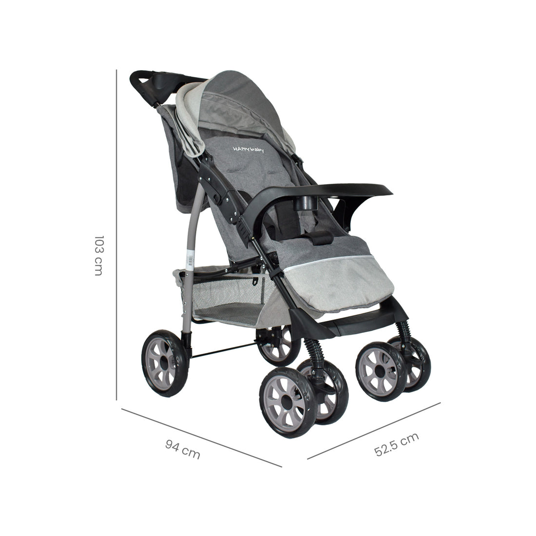 Coche Bebe Happy Baby Klaus Gris