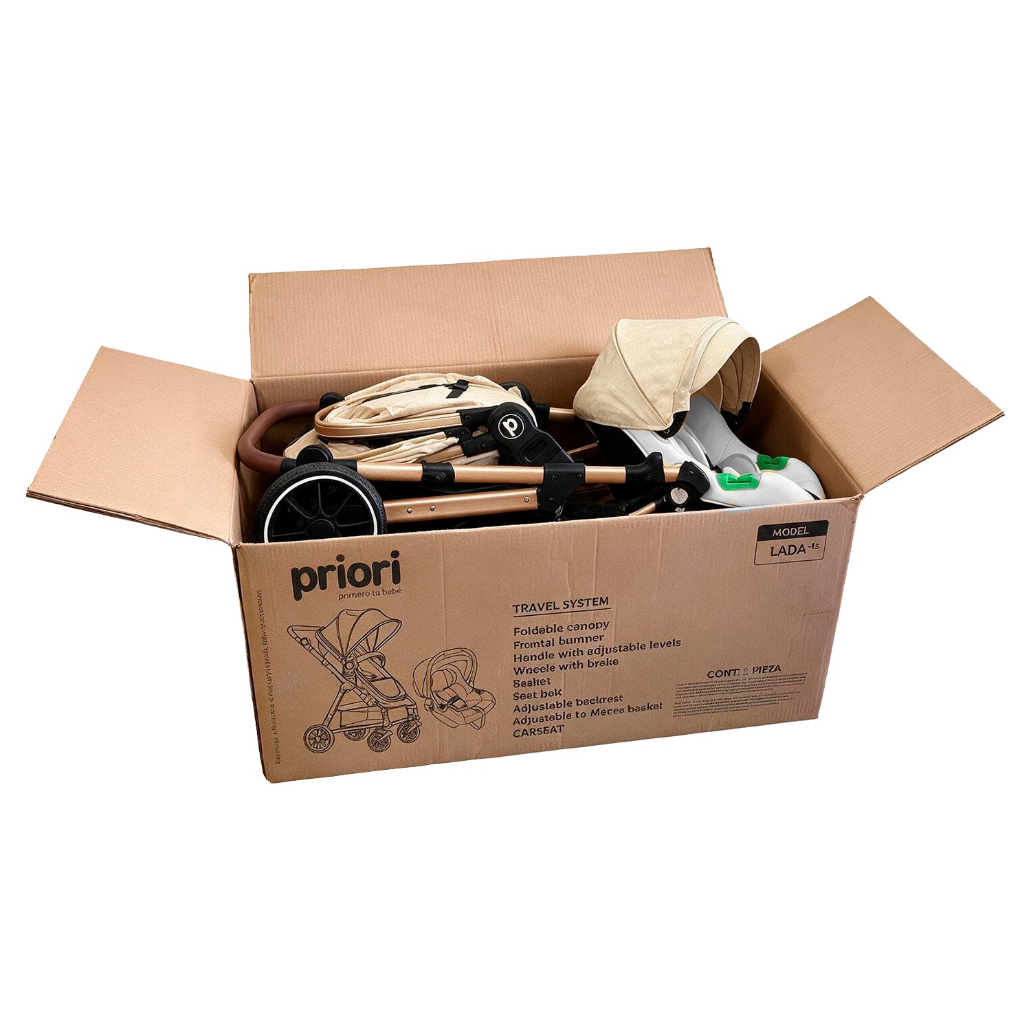 Coche Bebé Travel System Lada Priori Beige
