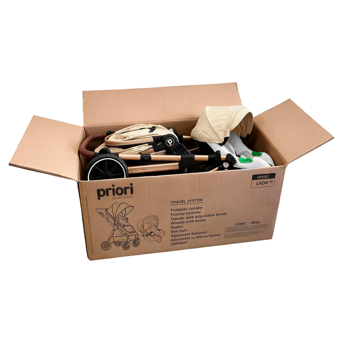 Coche Bebé Travel System Lada Priori Beige