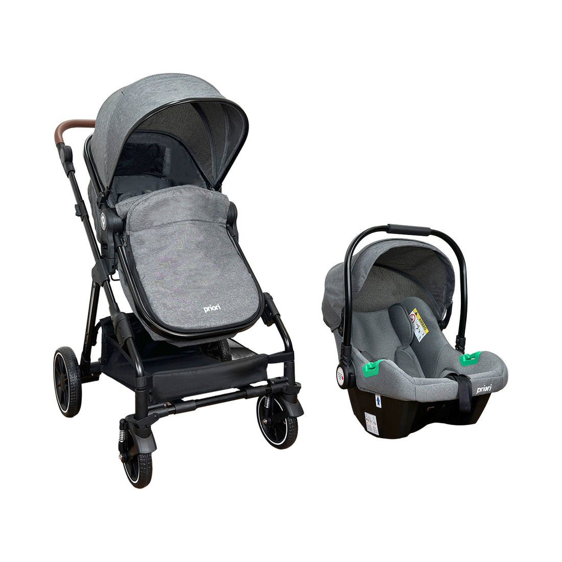 Coche Bebé Travel System Lada Priori Gris