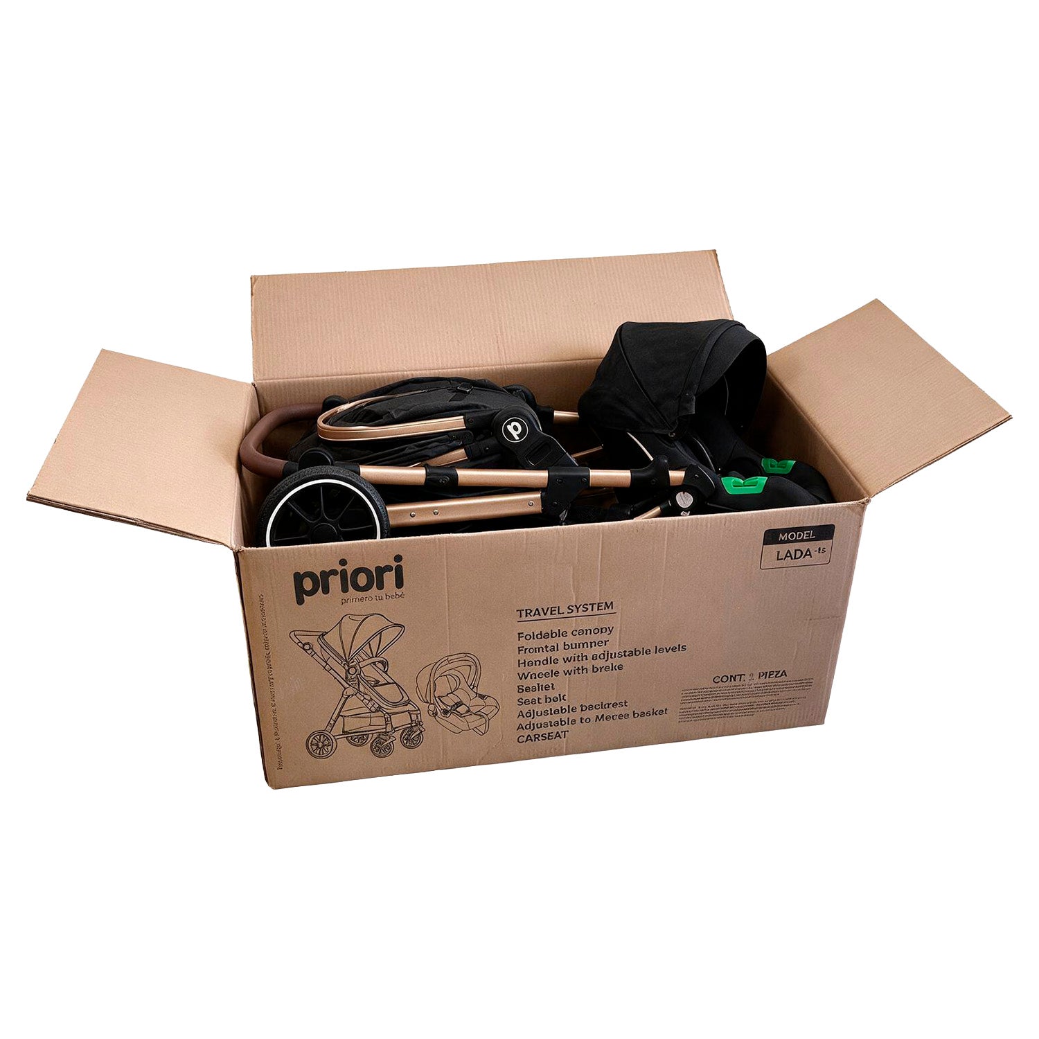 Coche Bebé Travel System Lada Priori Negro
