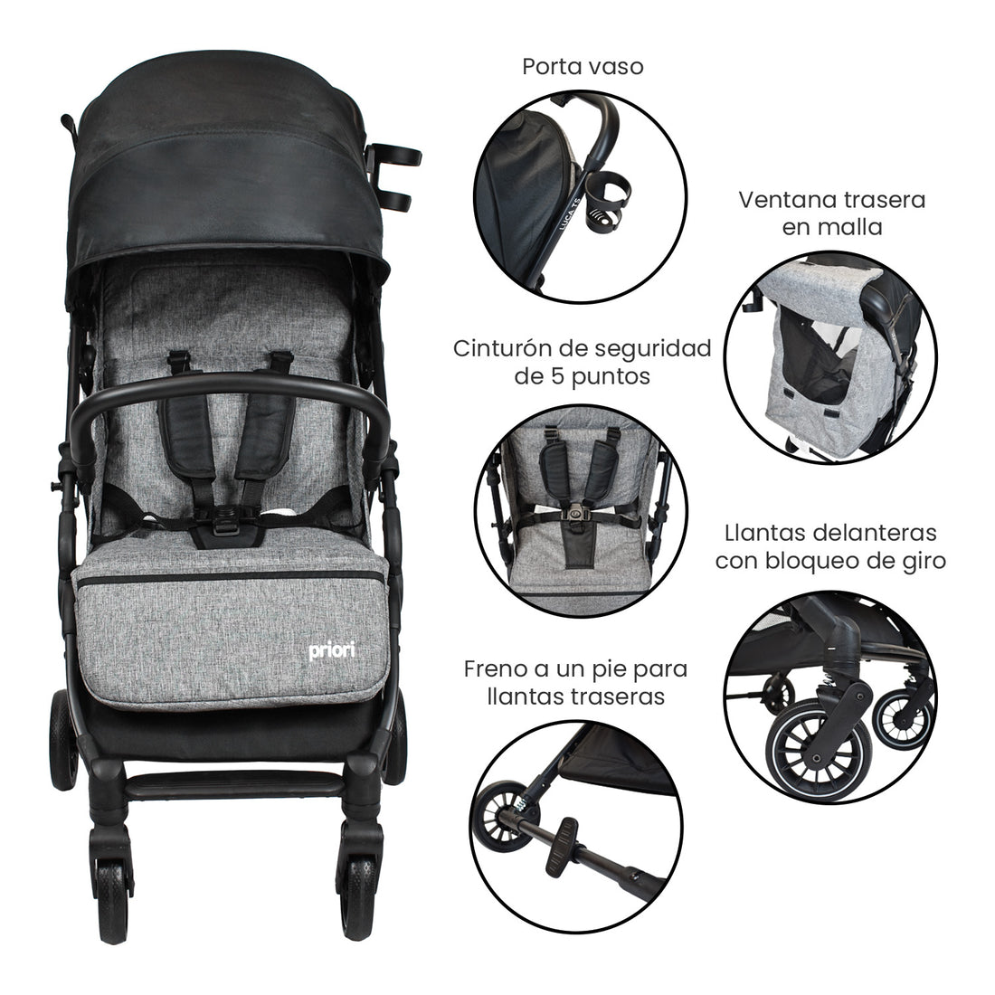 Coche Bebe Luca Ts Priori Negro