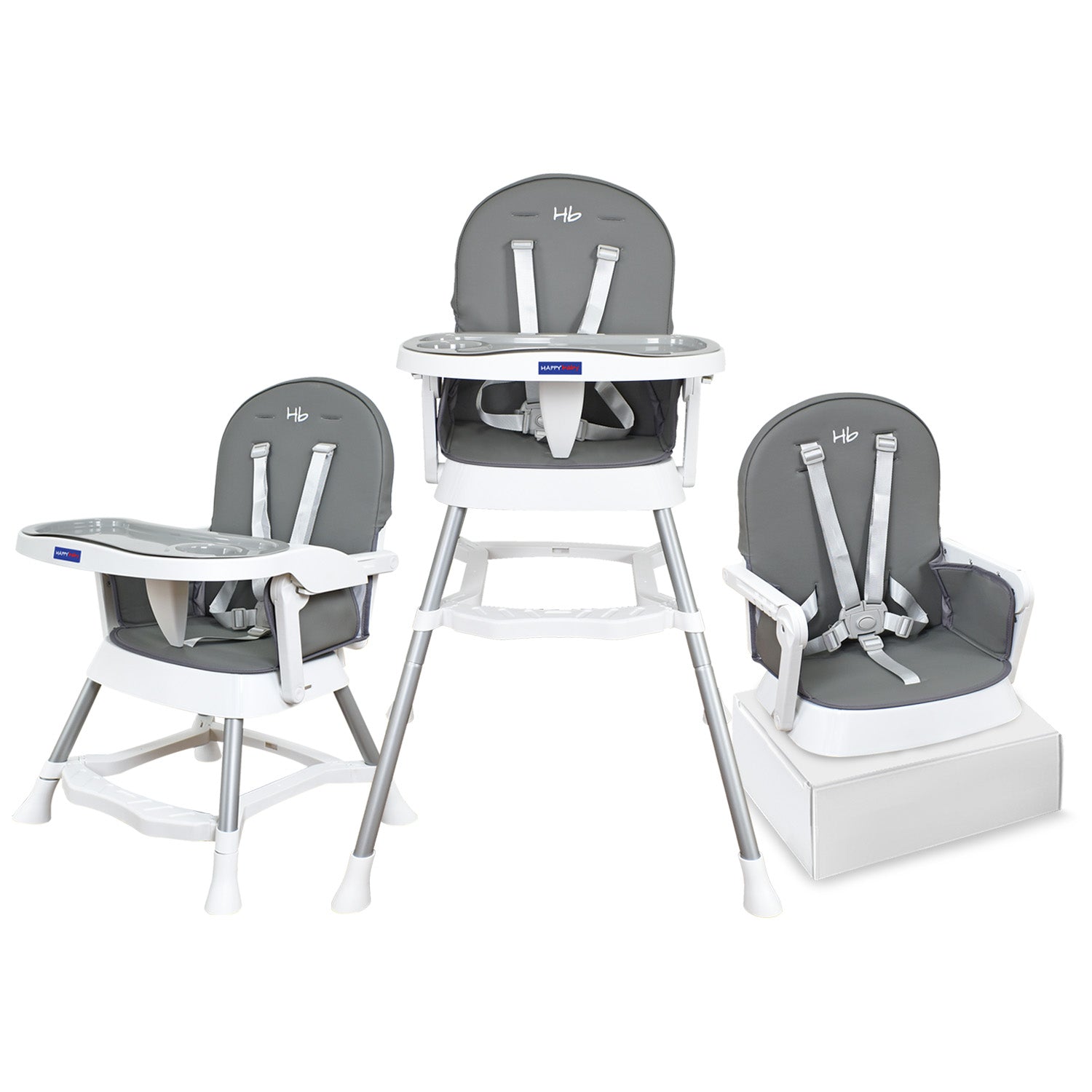 Silla Comedor Bebe Lyra Happy Baby Gris