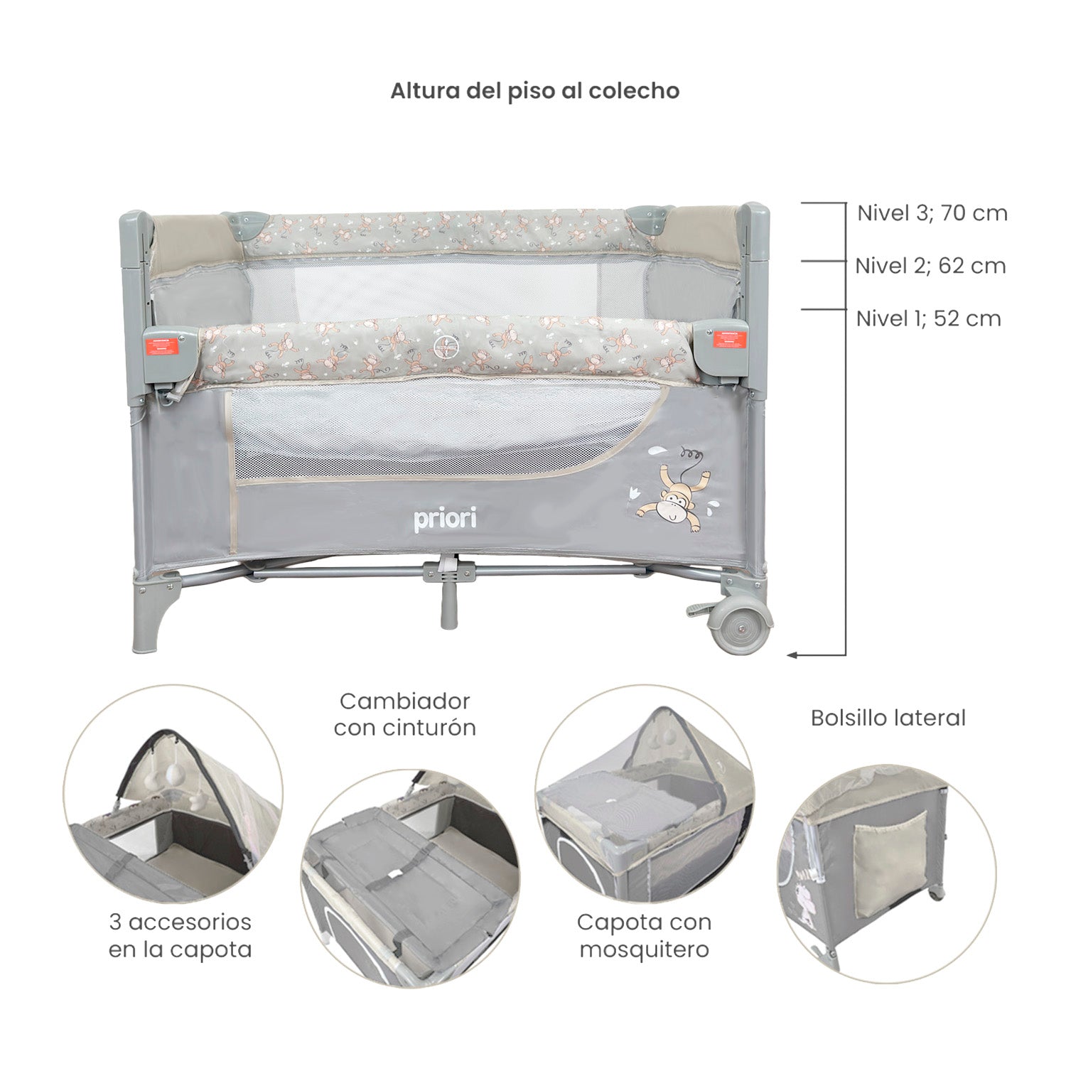 Cuna Corral colecho Con Cambiador Madison New Beige
