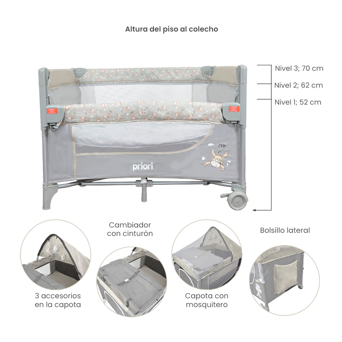 Cuna Corral colecho Con Cambiador Madison New Beige