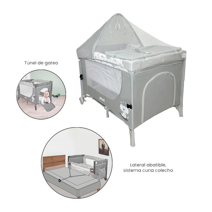Cuna corral colecho Con Cambiador Madison New Gris