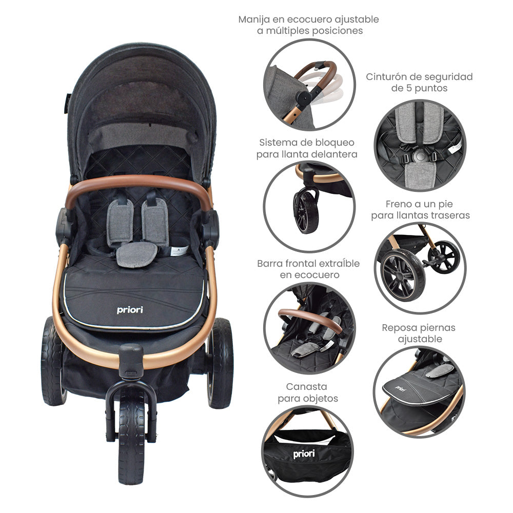 Coche Bebé Priori Maverick3 Ts Gris