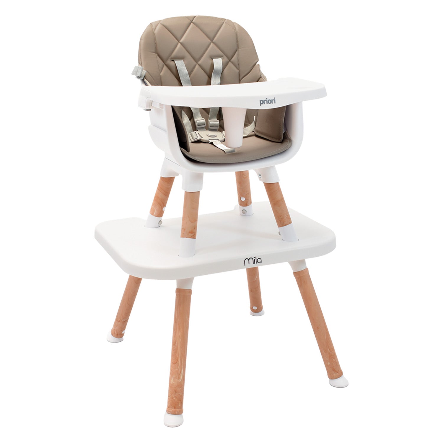Silla comedor bebé 6 en 1 Mila Gris Priori