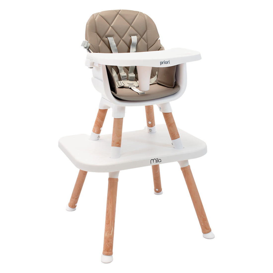 Silla comedor bebé 6 en 1 Mila Gris Priori