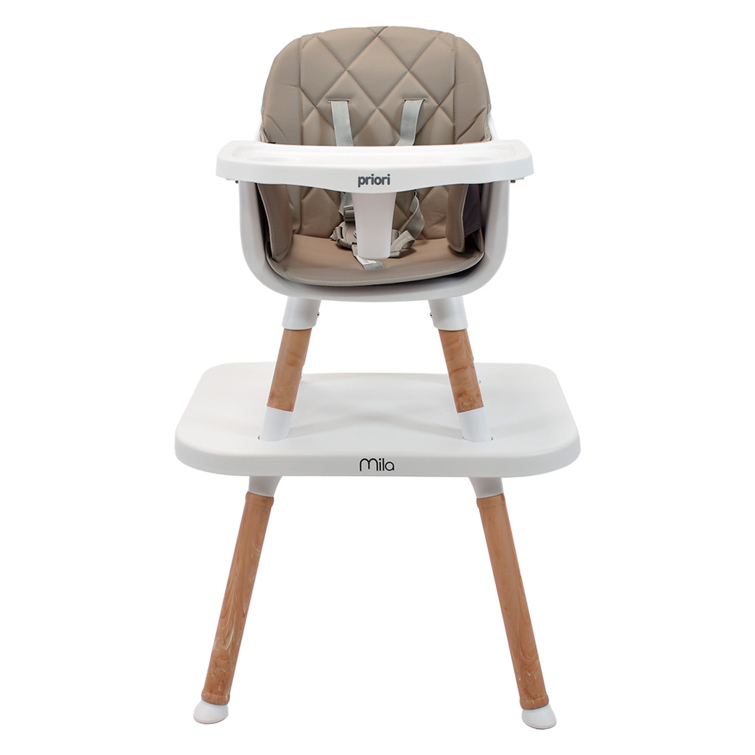Silla comedor bebé 6 en 1 Mila Gris Priori