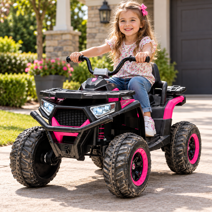 Cuatrimoto Moto Electrica Niña Montable  BJ007 Rosada 12V