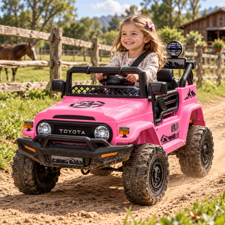Carro Electrico Niño Niña Montable Toyota YJ2099 Rosado 12V