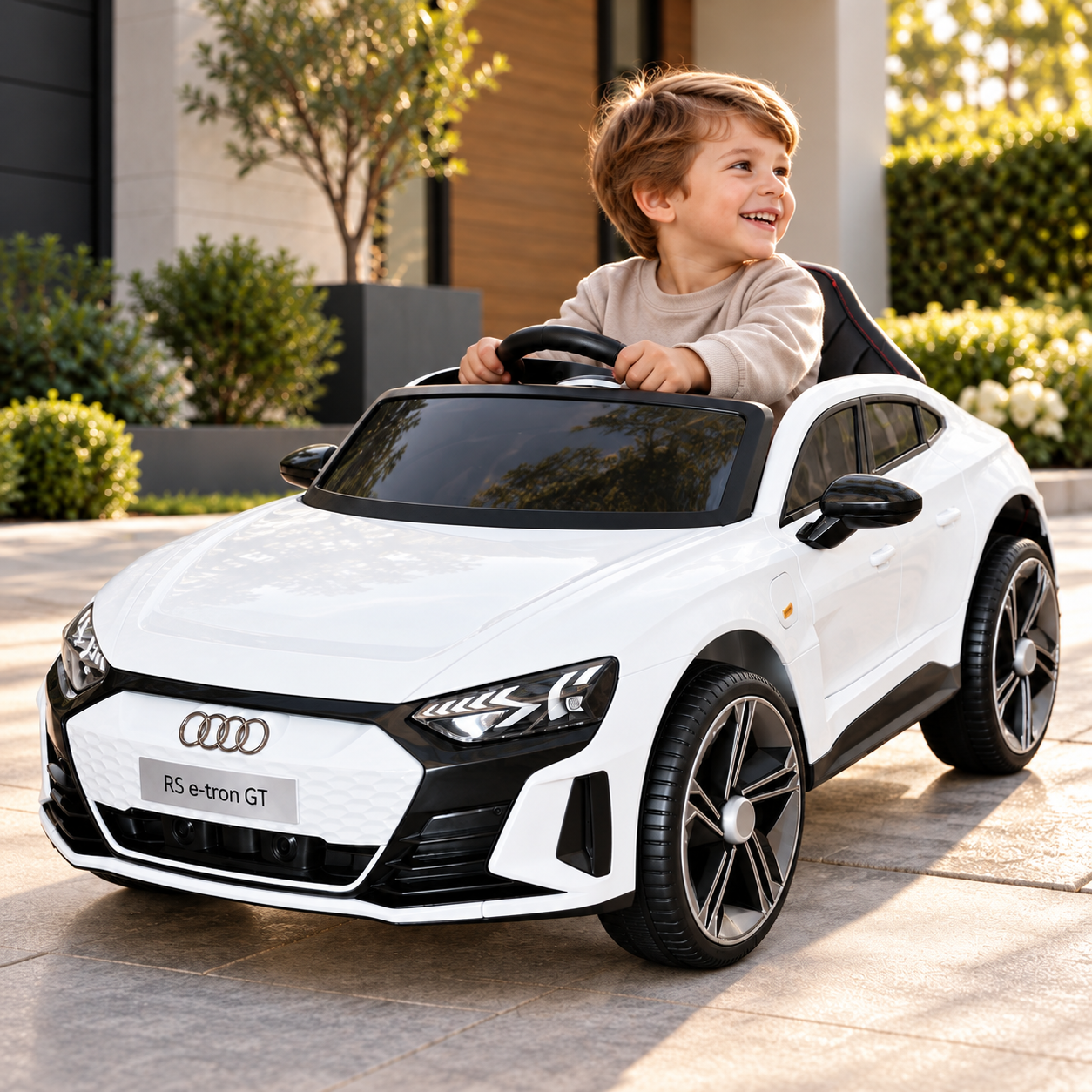 Carro Electrico Niño Niña Montable Gt  BF717 Blanco 6V