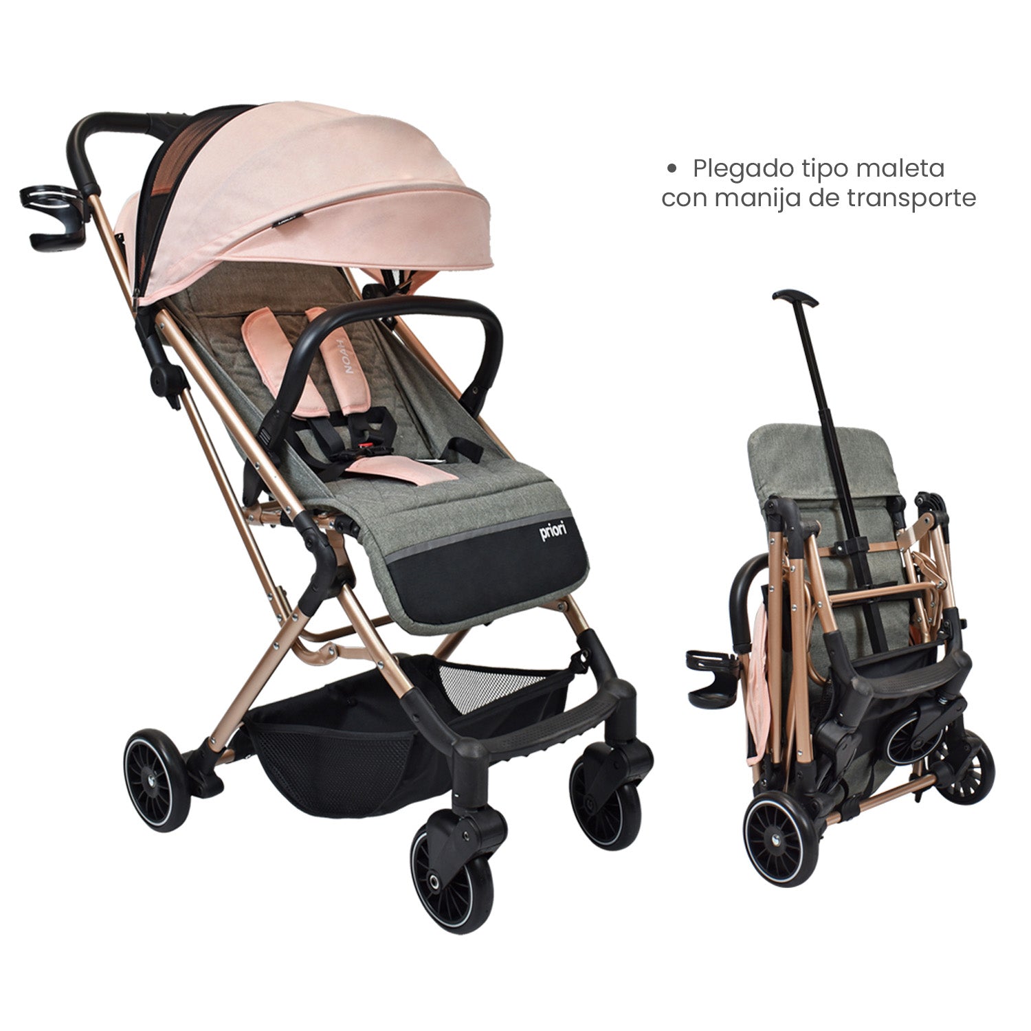 Coche de bebe Compacto Priori Noah Rosa
