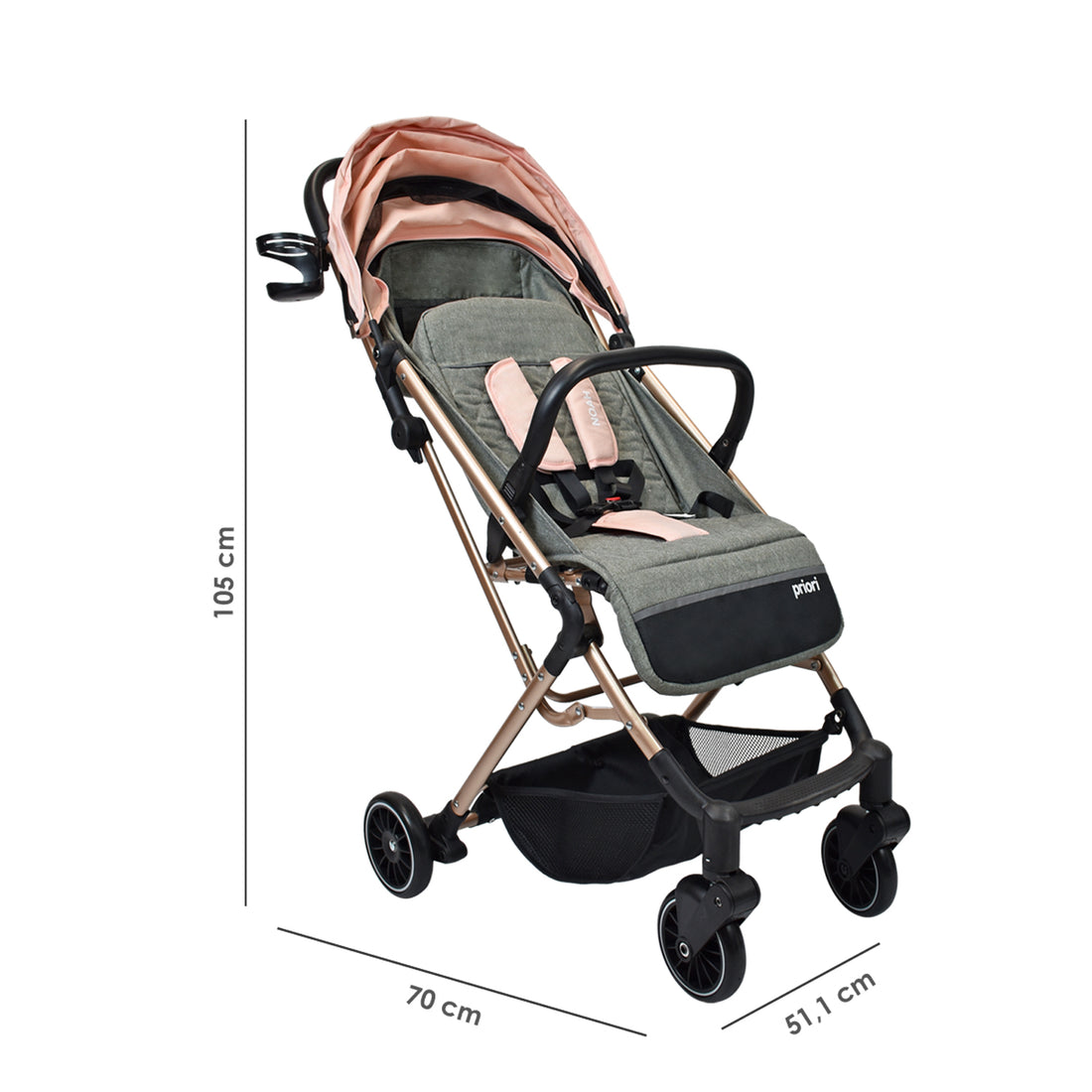 Coche de bebe Compacto Priori Noah Rosa
