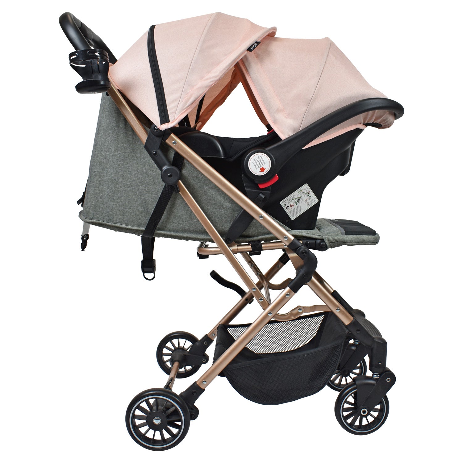Coche de Bebé Priori Noah con Porta bebé Rosa