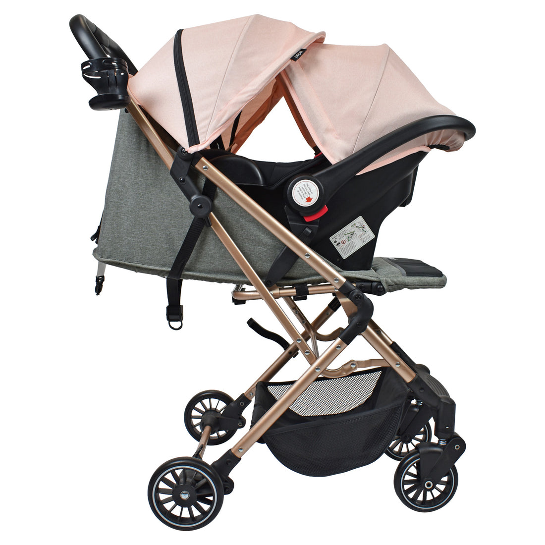 Coche de Bebé Priori Noah con Porta bebé Rosa