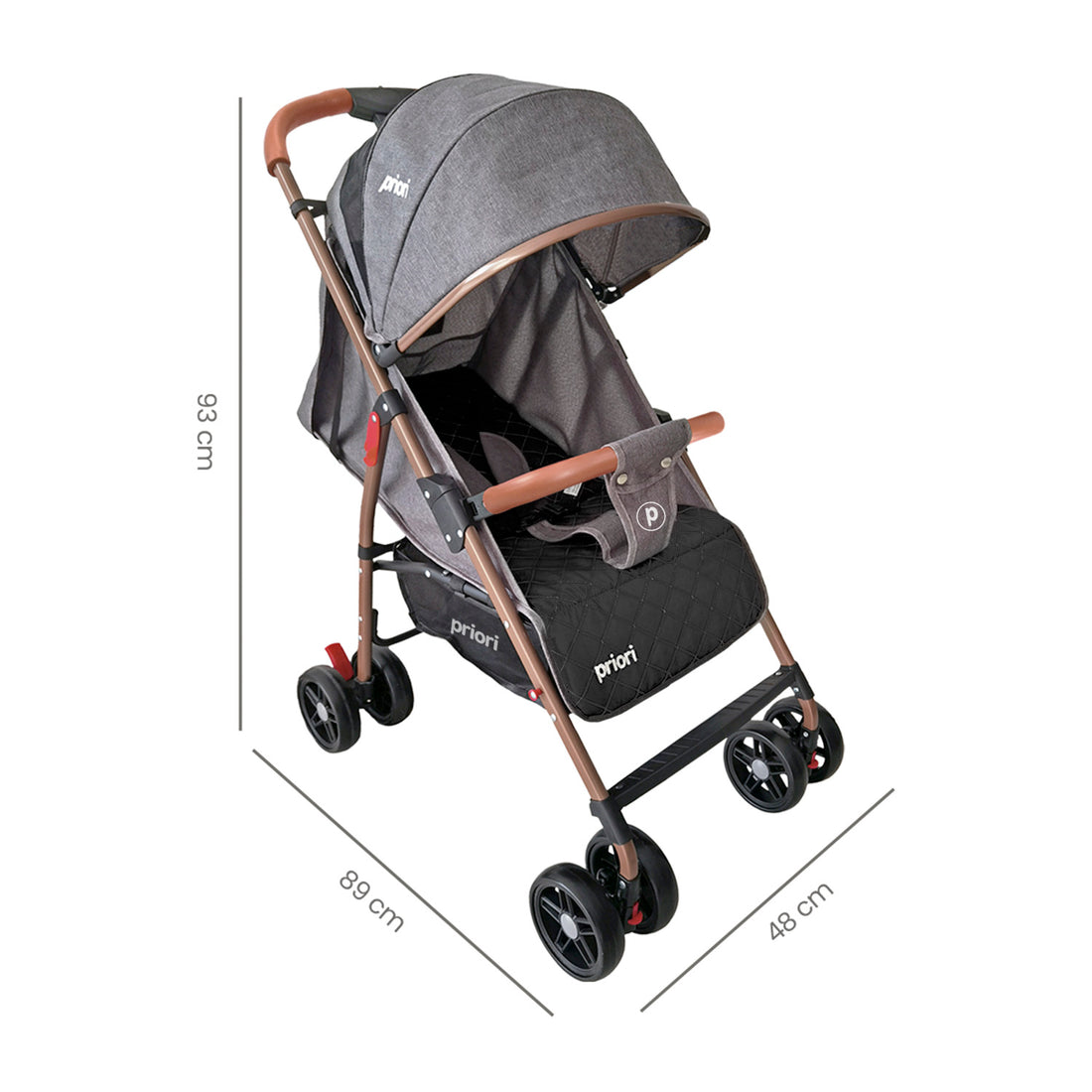 Coche Bebe Paseador Priori Park Gris
