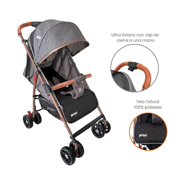 Coche Bebe Paseador Priori Park Gris
