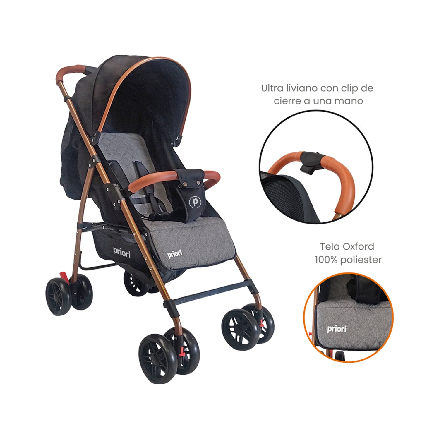 Coche Bebe Paseador Priori Park Negro