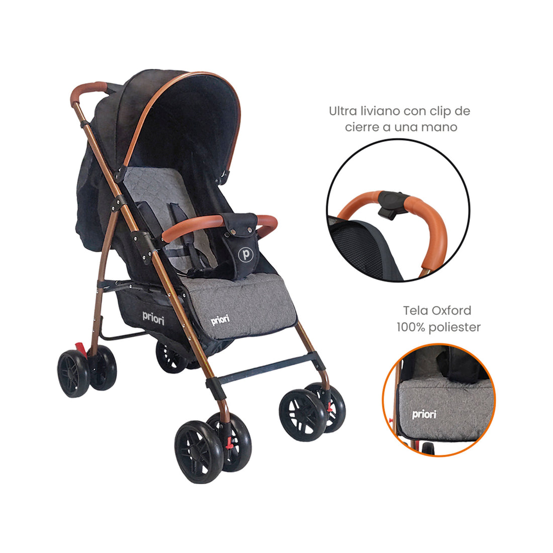 Coche Bebe Paseador Priori Park Negro